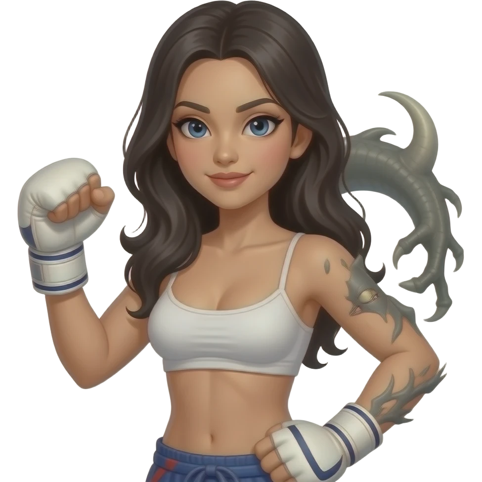 sexy Muay thai female monster remove everything but the girl and change her hair to dark also make her naked More monster, more naked emoji
