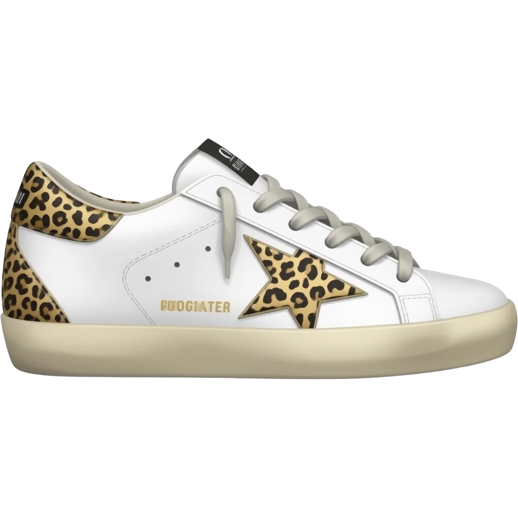 Golden goose White Leopard-Print Star Sneakers emoji