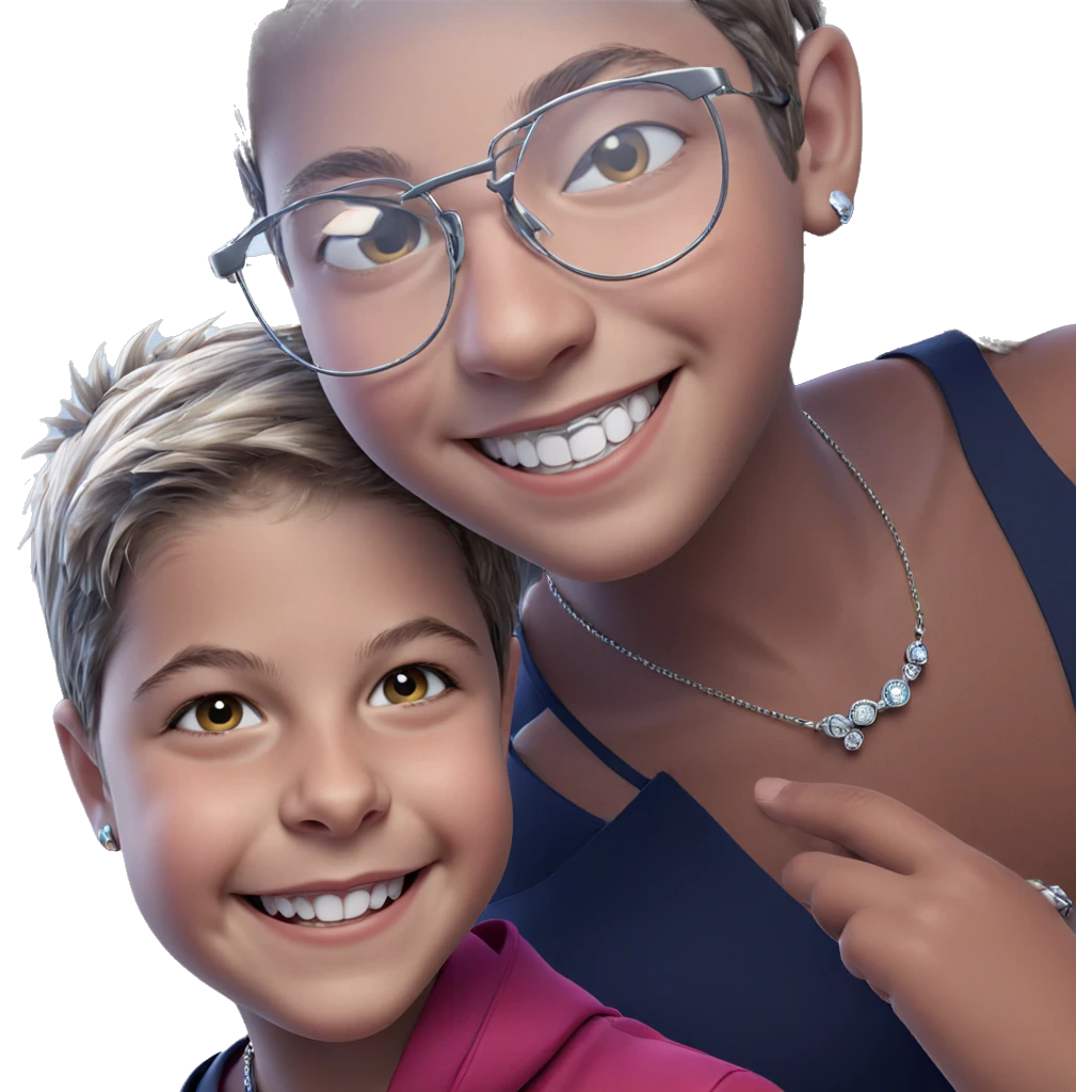 smiling boy with jewelry emoji