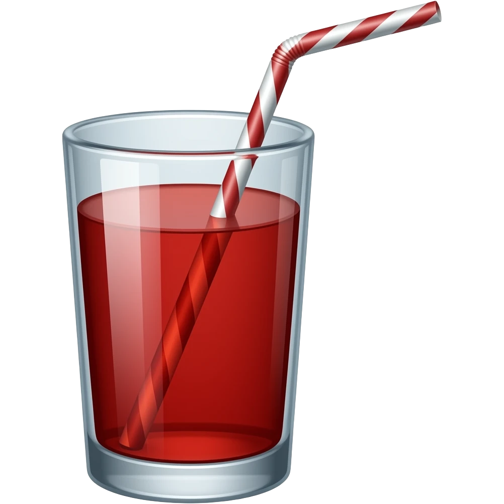 red drink in glass without straw emoji