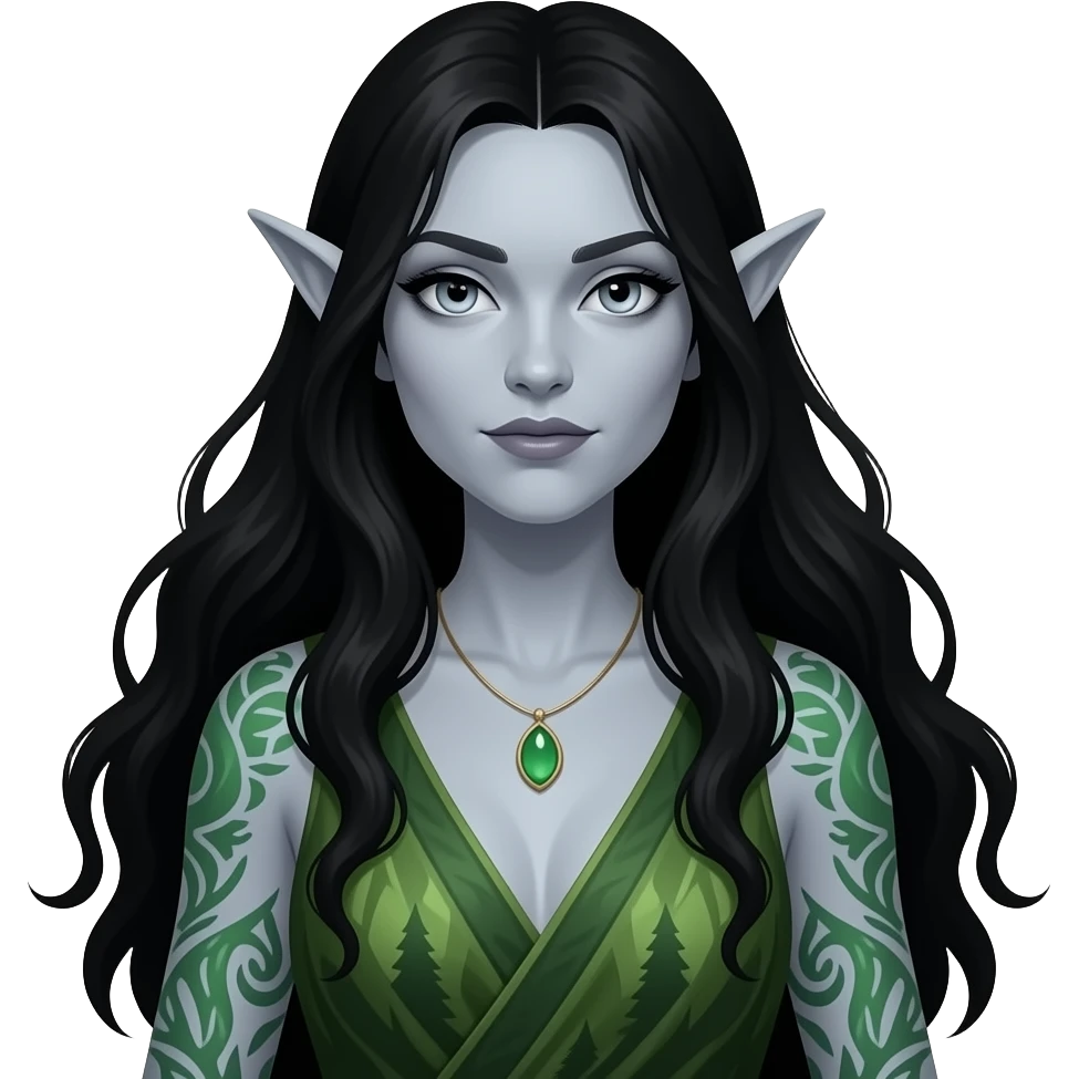 Drow Druiddnd look female emoji