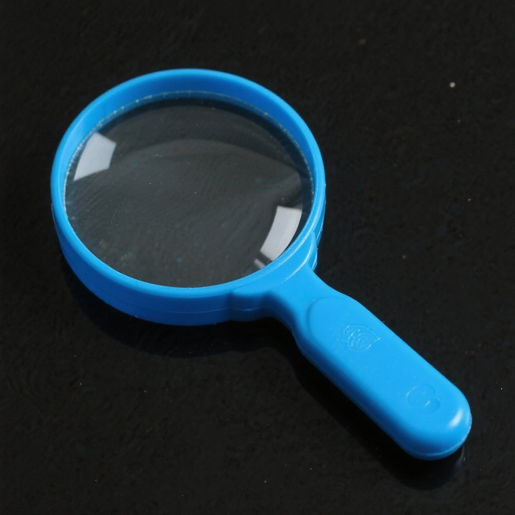 magnifying glass in blue plastic emoji