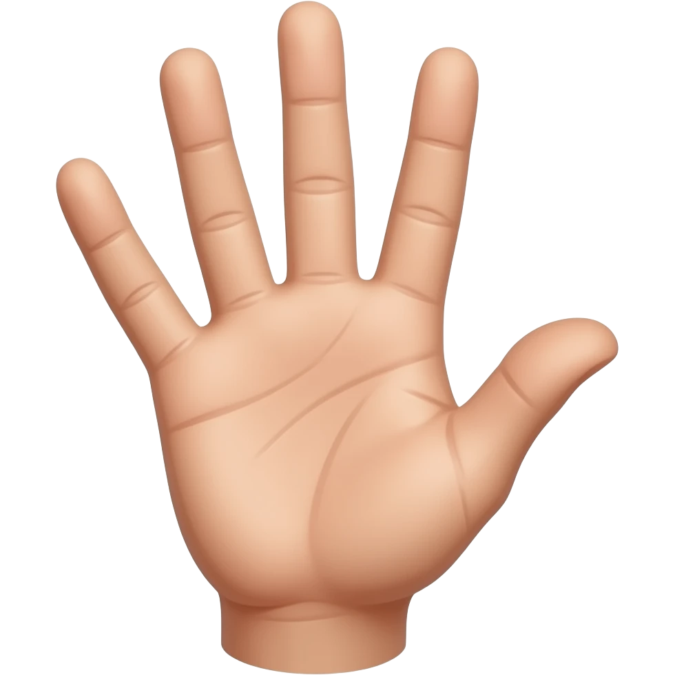 hand showing all fingers but ring and pointer fingers are folded emoji