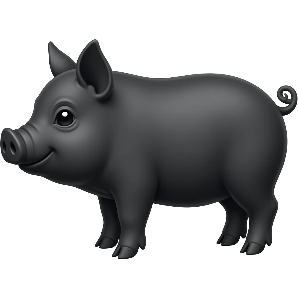 Black piggie emoji
