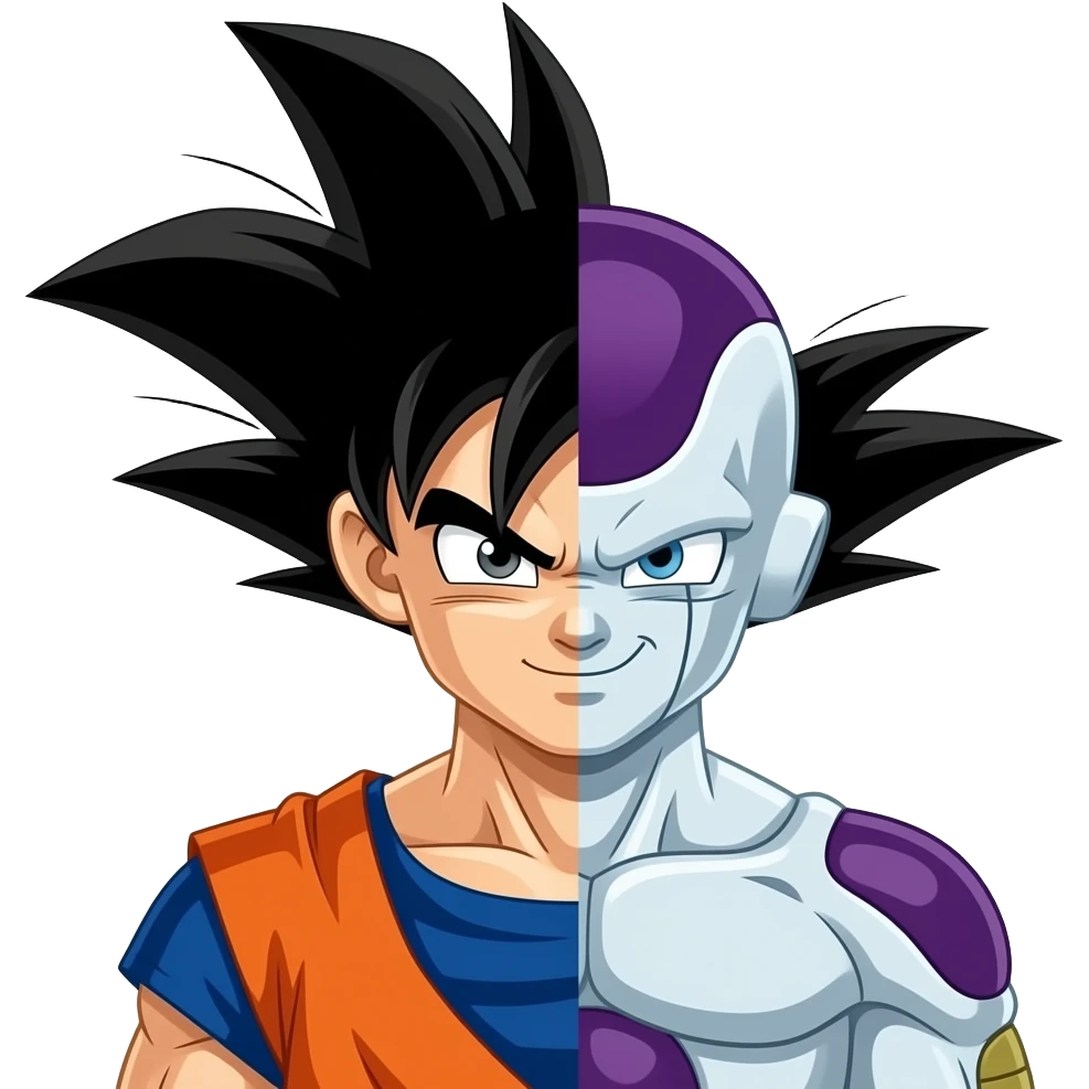 Goku merged with Frieza emoji