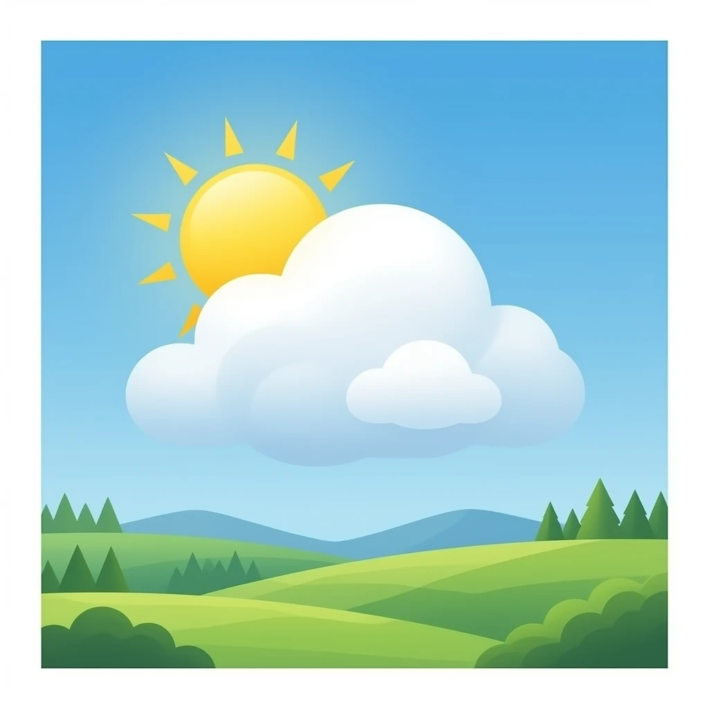 sun shinning from behind fluffy cumulus emoji emoji