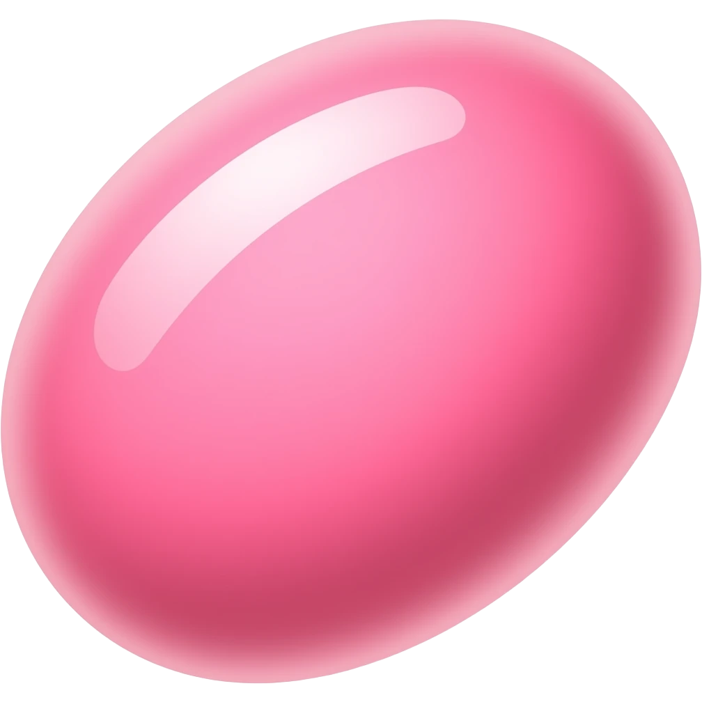 Pink jelly bean shaped emoji to use in messages emoji