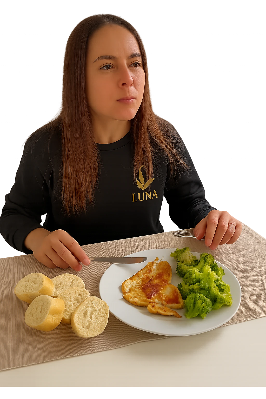 Donna che mangia sano ed equilibrato emoji