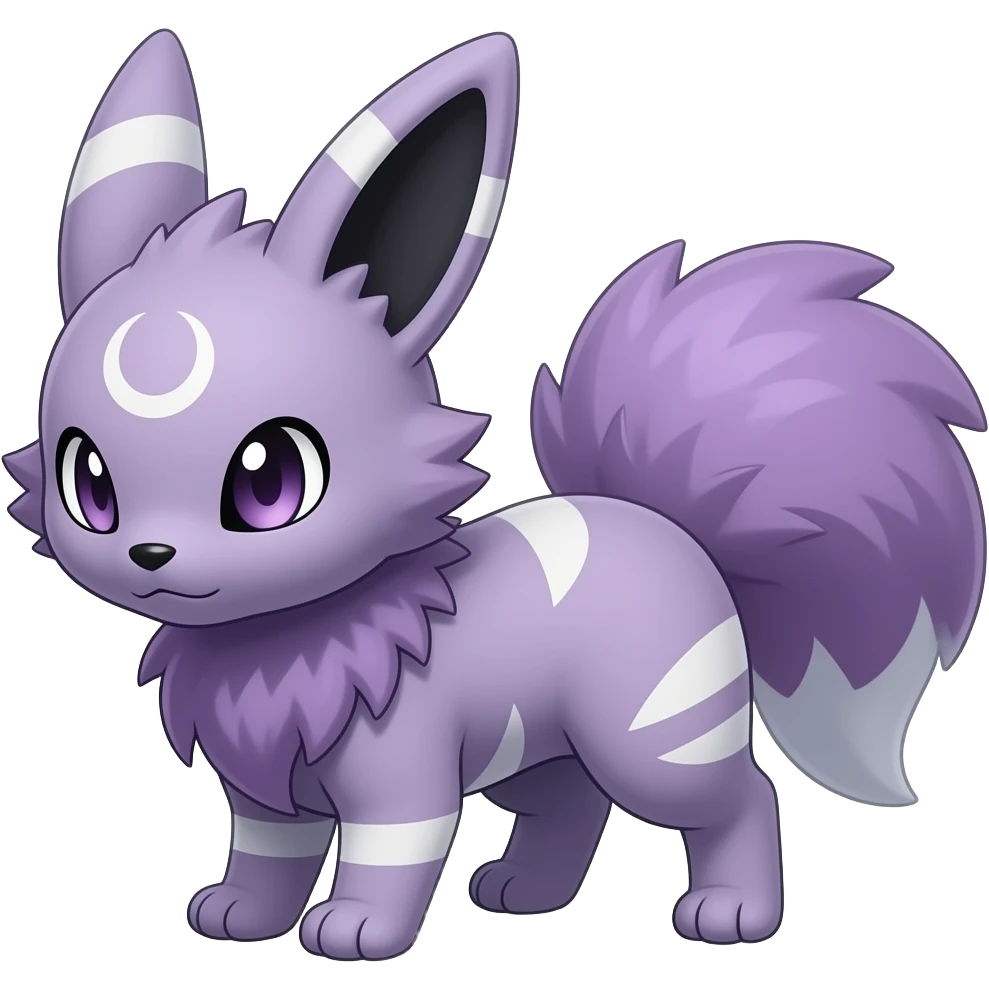 Badass Wisteria-colored Demonic Furret-Umbreon-Litten-Absol-Pokémon emoji
