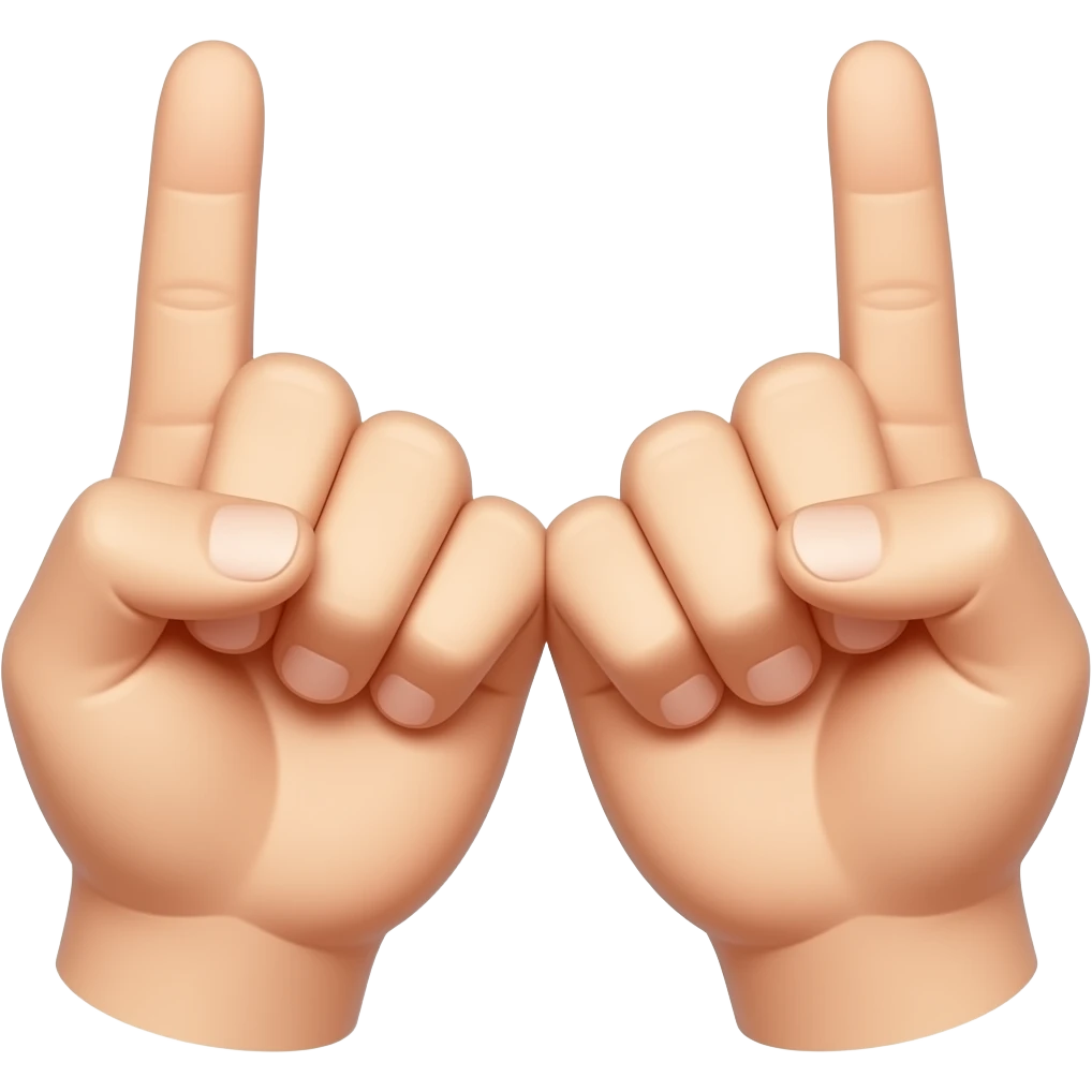 You're almost there, but make sure that apart the two thumbs pointing up, all the other fingers are intercrossed as covering the mouth. No, I meant you make slight correction to the previous ones emoji