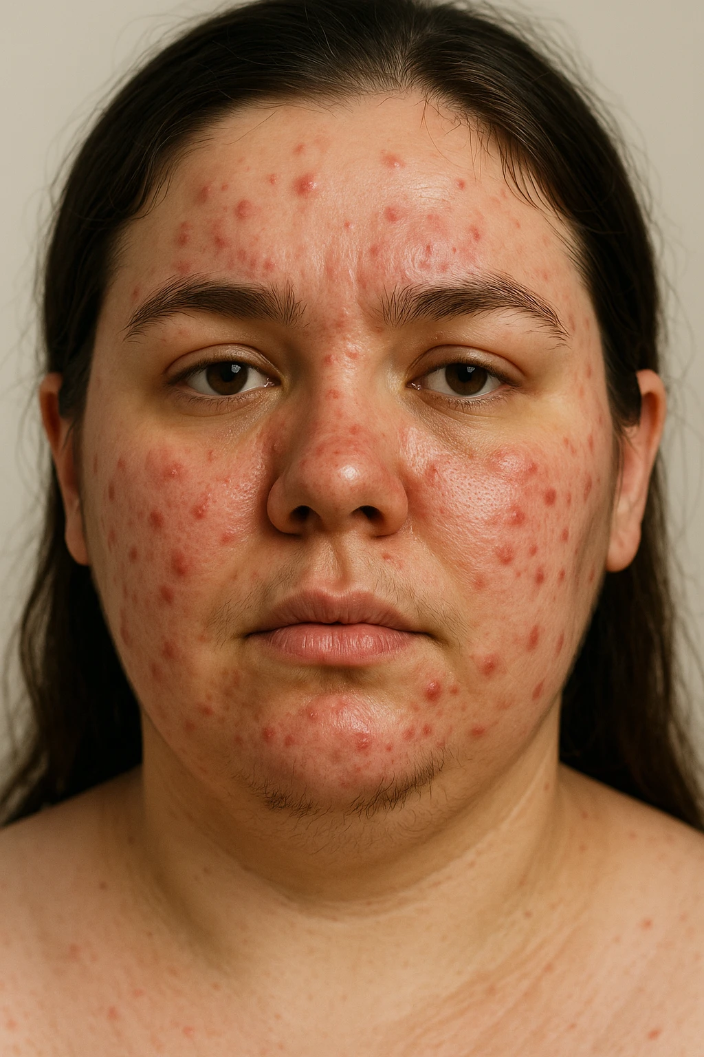 Acne gonfiore e peli per pcos donna immagine reale emoji
