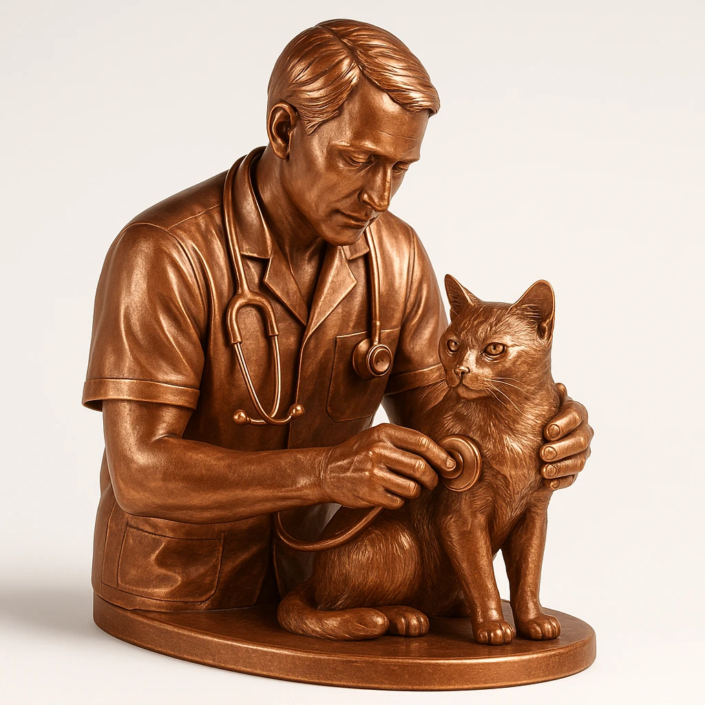 veterinarian examining a cat emoji