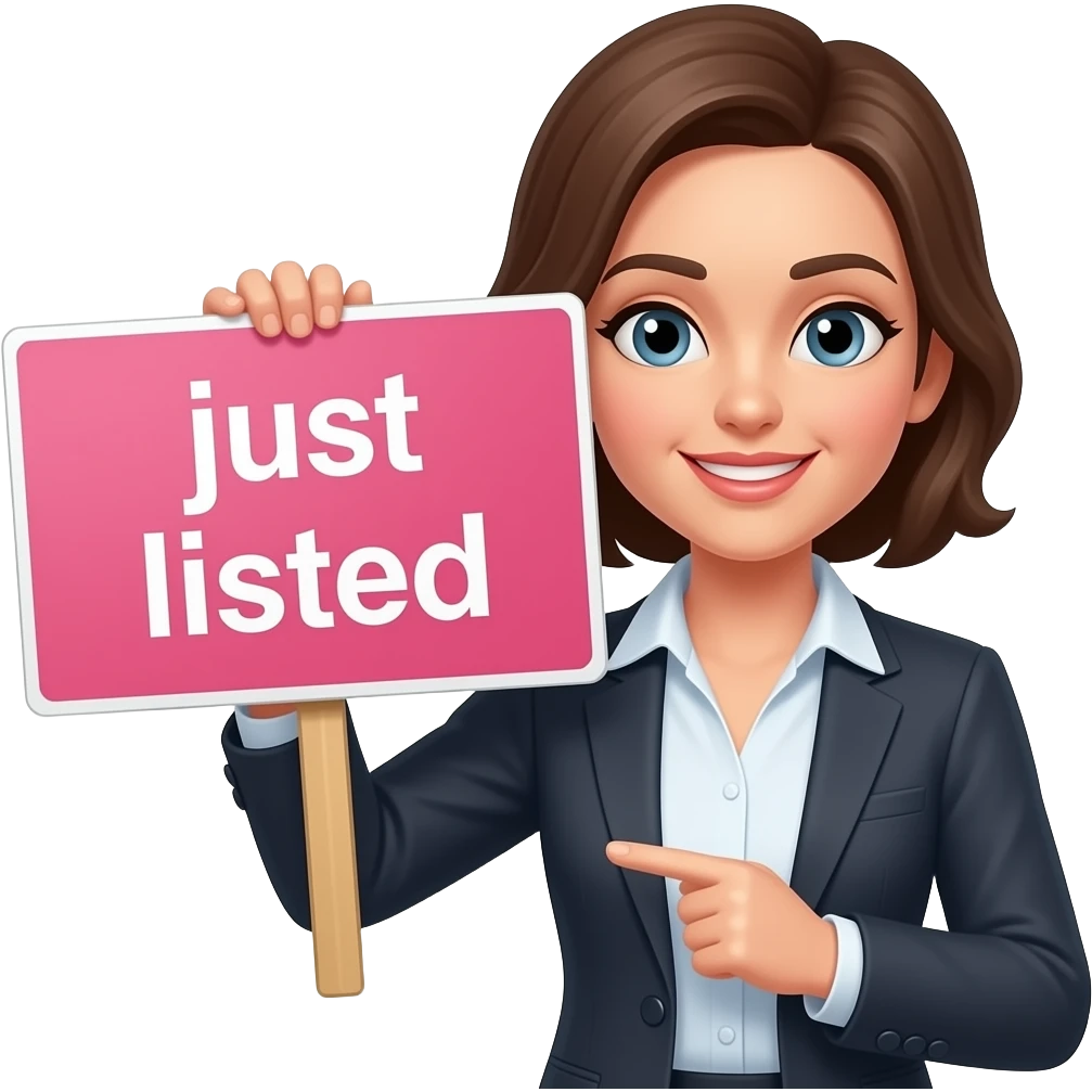 Female Real estate agent with a just listed sign emoji