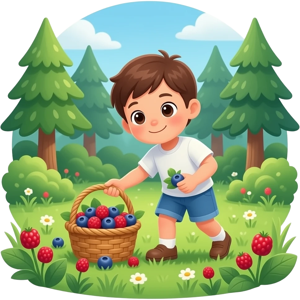 child picking berries emoji