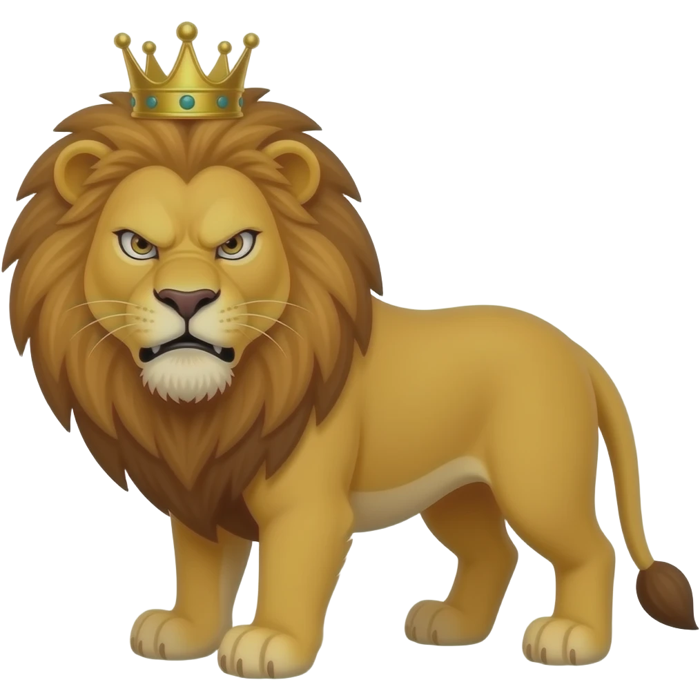 angry lion with crown emoji