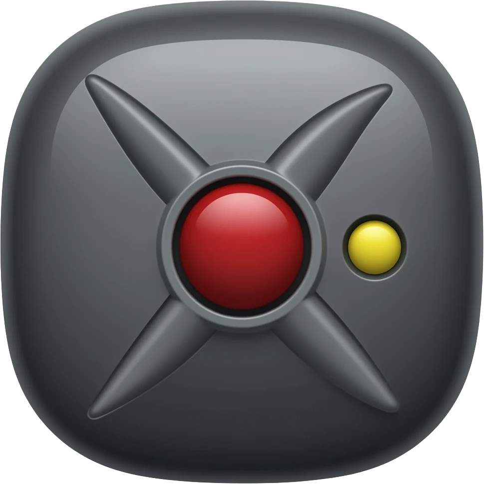 The arm button is a small red circle near the stick with a yellow dot in the center to show it’s armed. Its bright color stands out against the dark cockpit, making it easy to see and use quickly. emoji