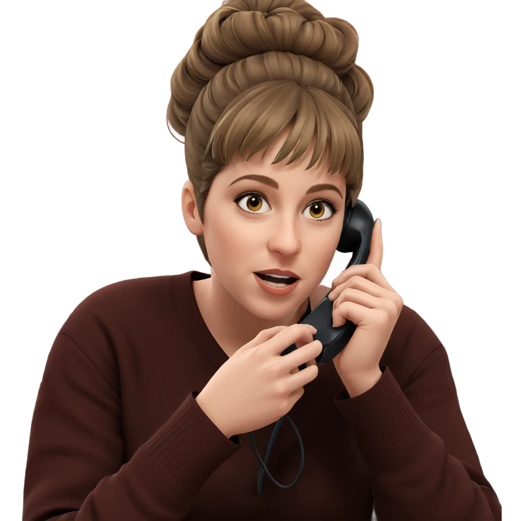 girl talking on phone indoors emoji