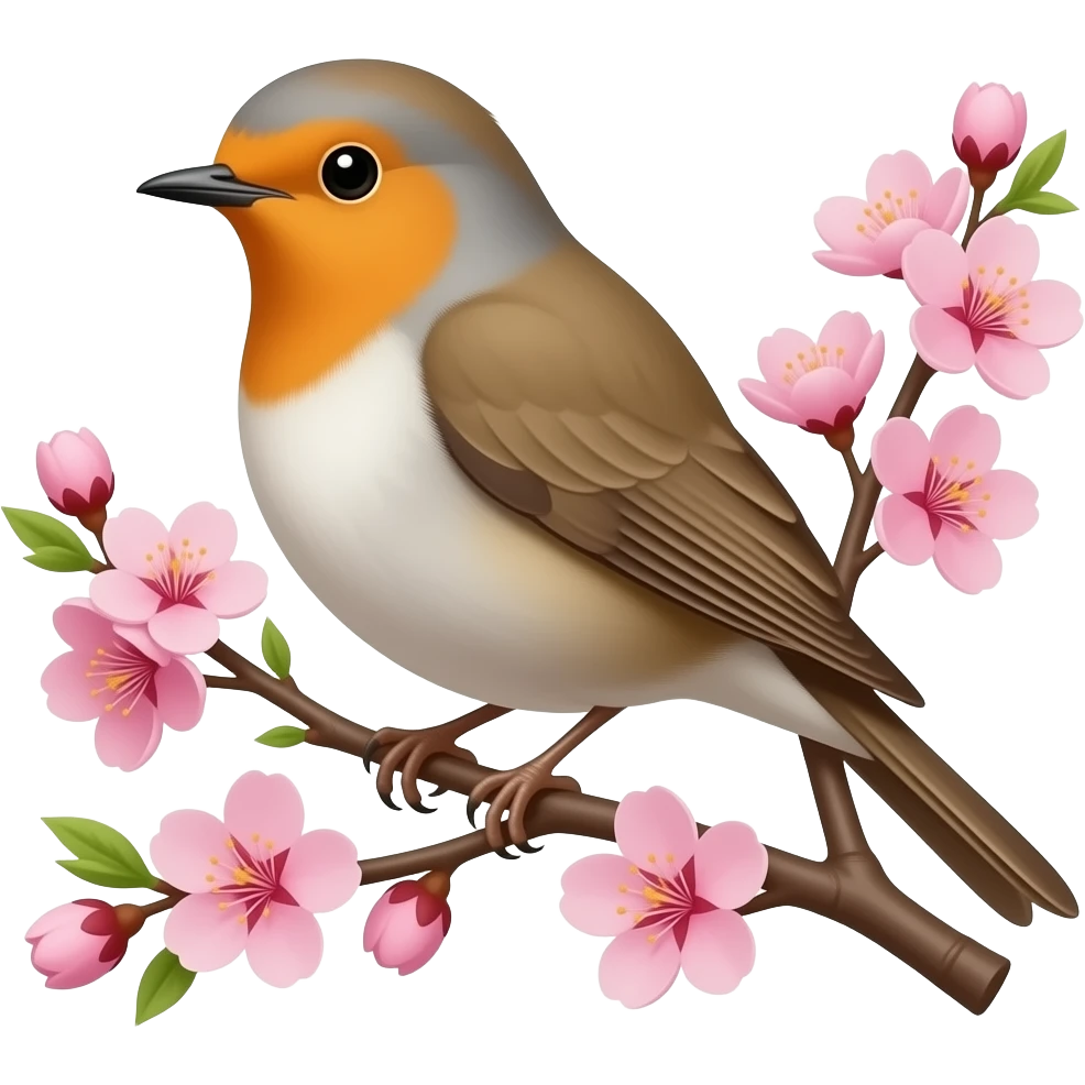 bird cherry blossom emoji