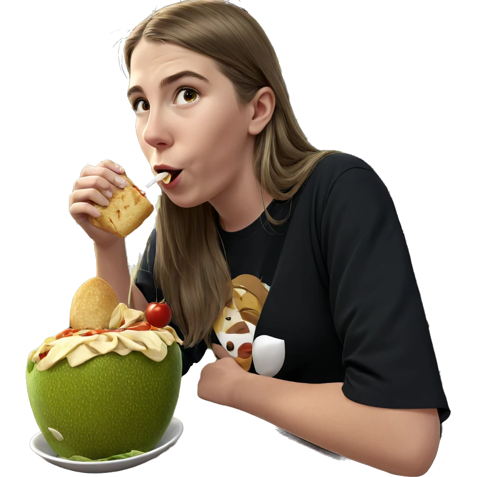 girl enjoying food and drink emoji