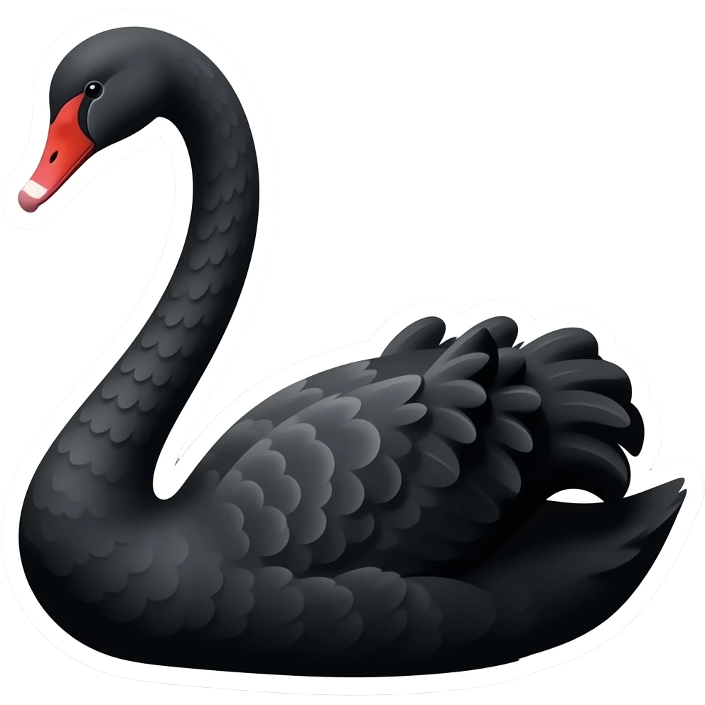 Black swan. It should be like non living appearance of a sticker emoji