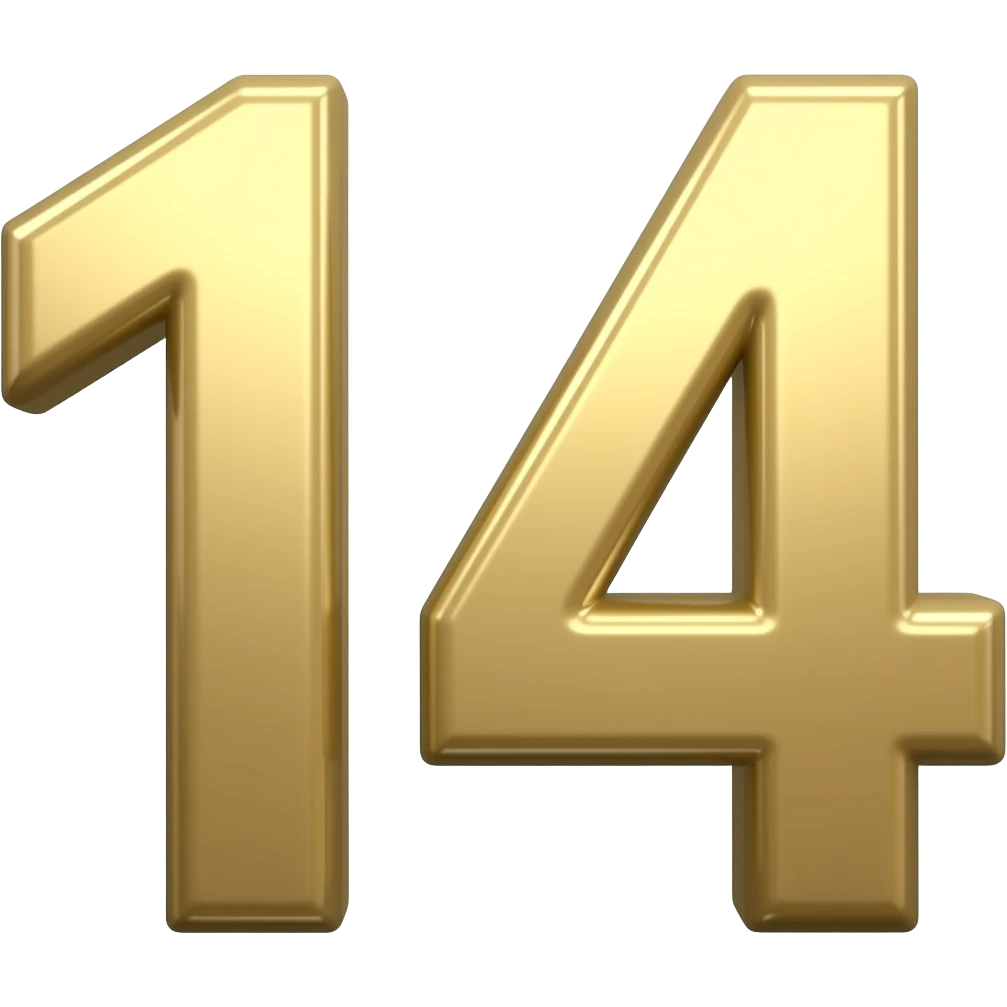 Spinning number 14 emoji