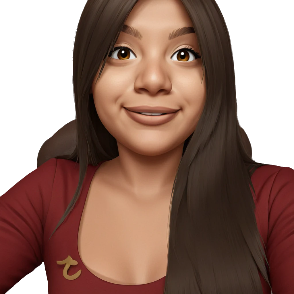 smiling girl with brown hair emoji