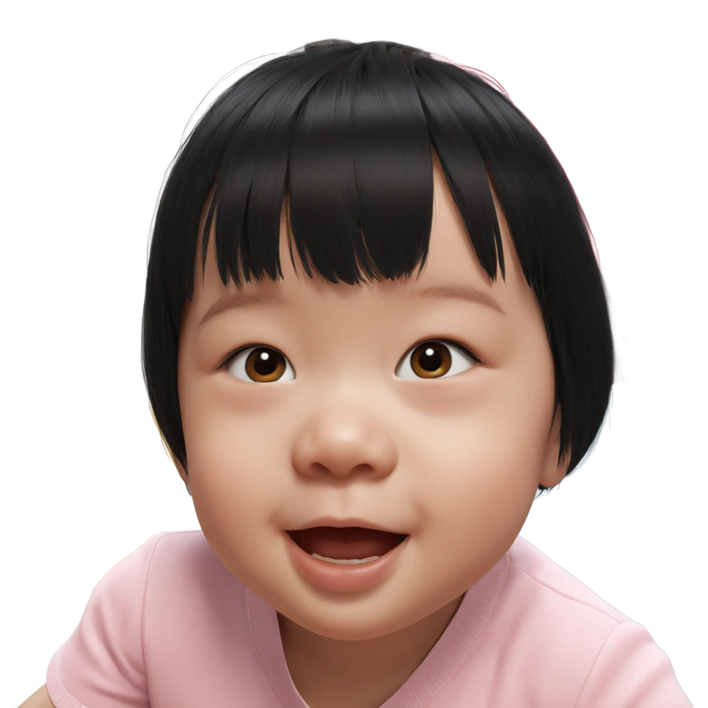 realistic girl with black hair emoji