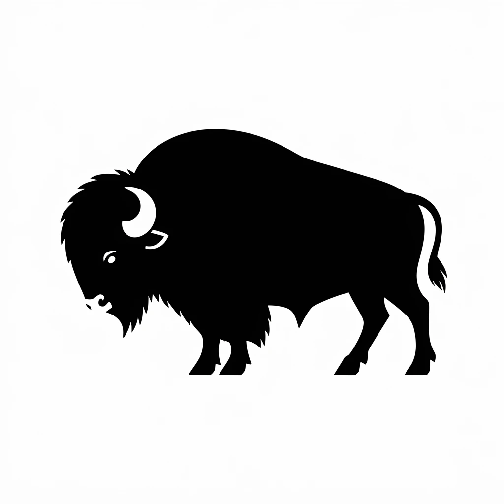 Buffalo icon black silhouette emoji