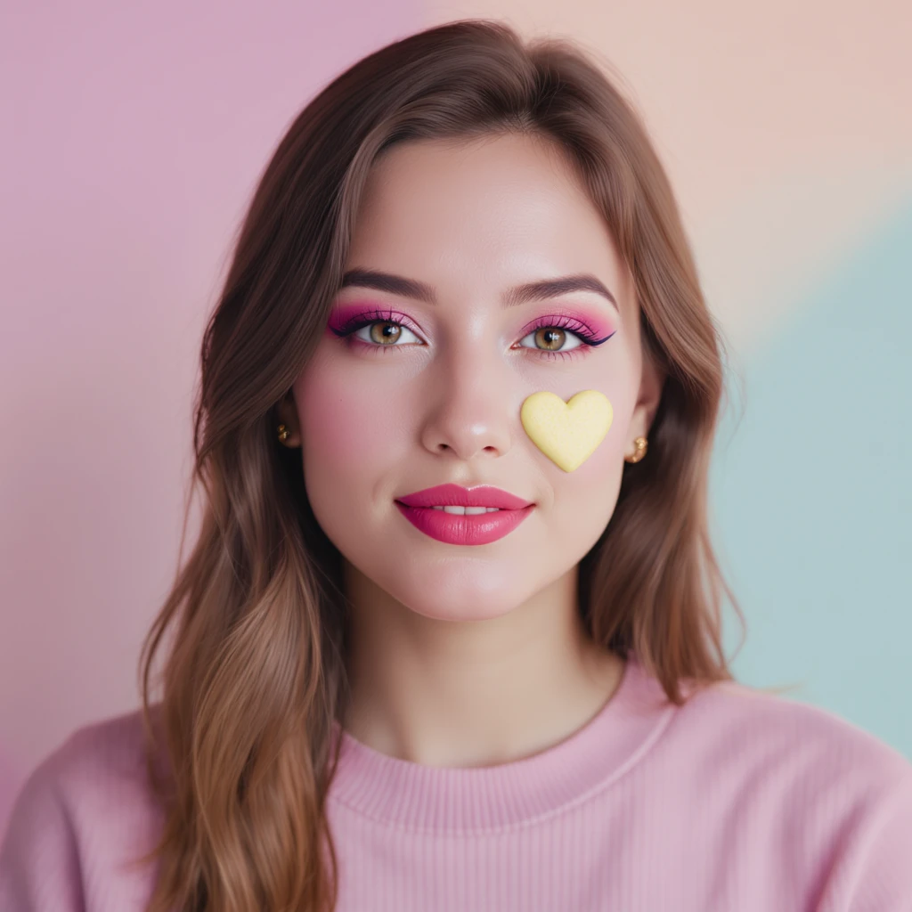 food heart emoji, pastel colors, with a gradient effect, professional photography style emoji