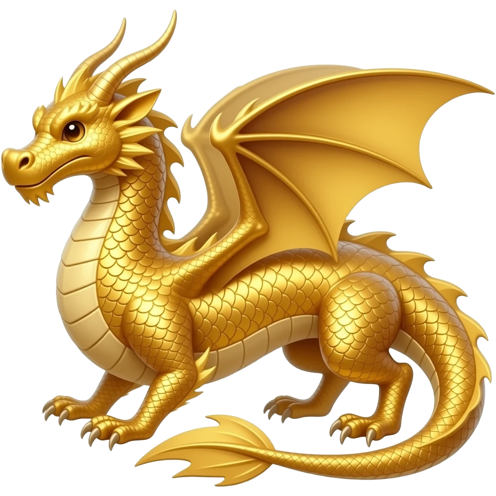 very plain gold dragon that is mostly smooth emoji
