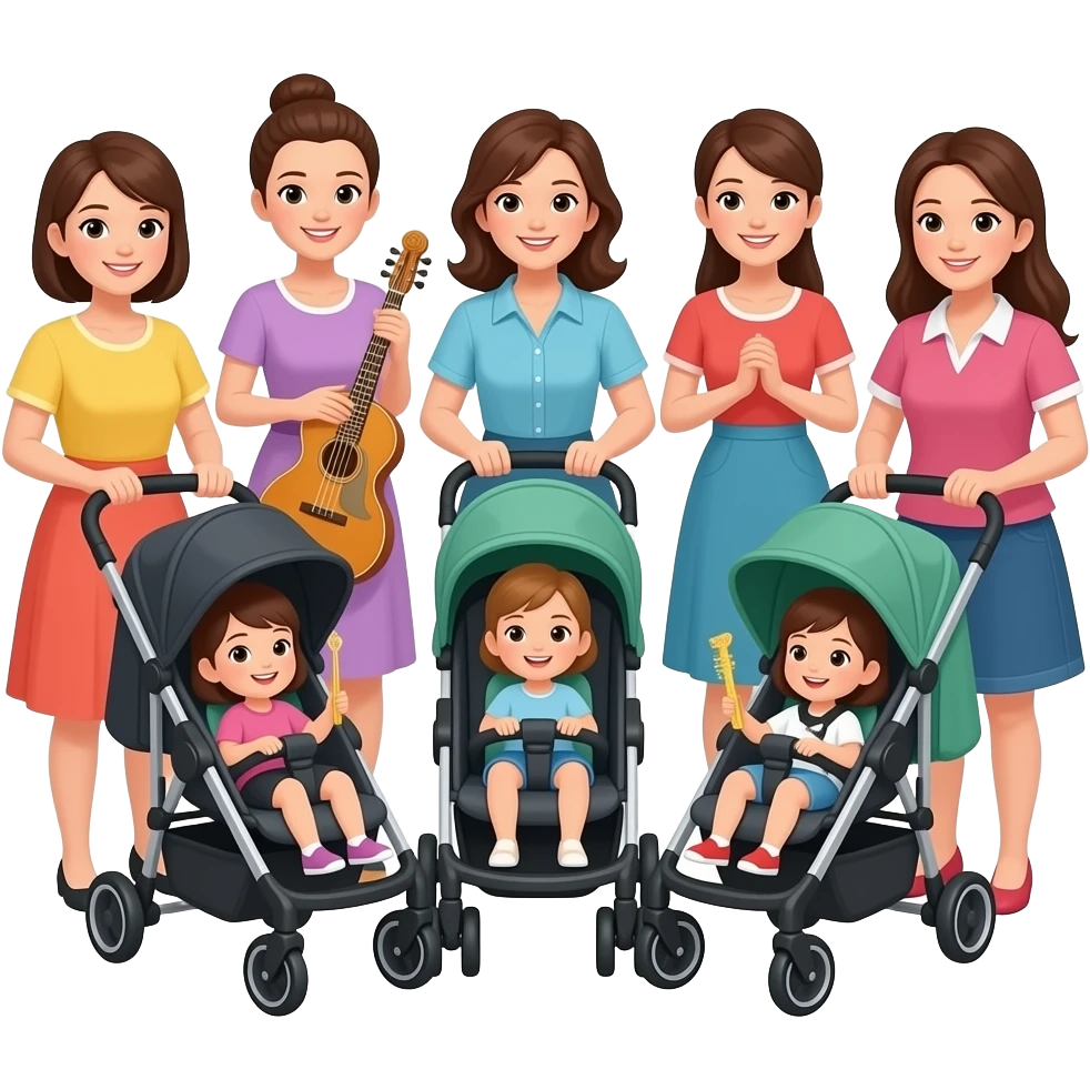 mom band with strollers emoji