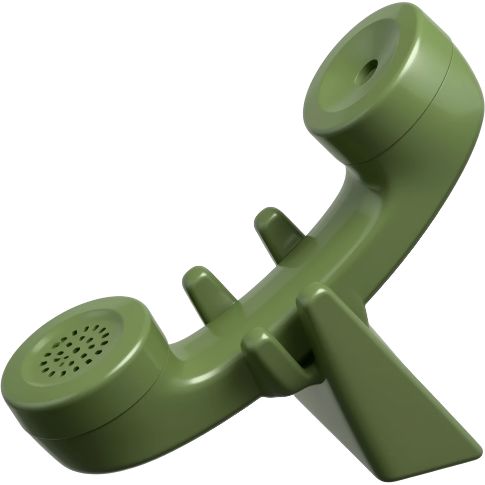 handset is dark olive green emoji