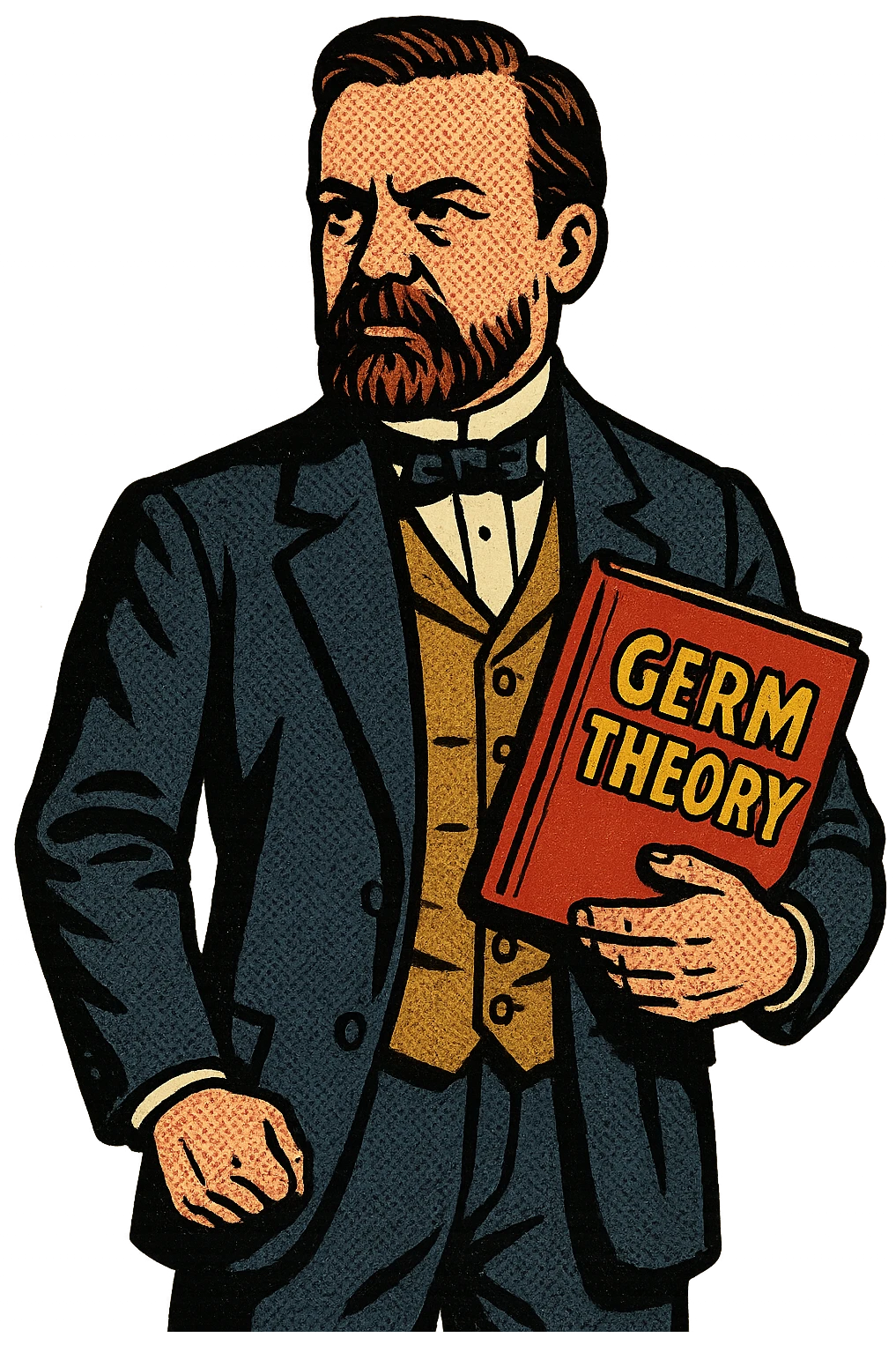 A doctor from the late 1800s standing with a book about the Germ Theory in his hand emoji