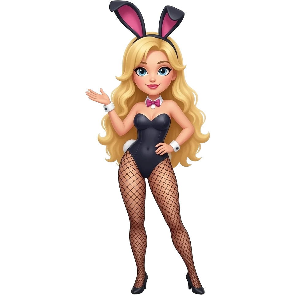 Playboy cartoon girl blonde full body bunny sexy emoji