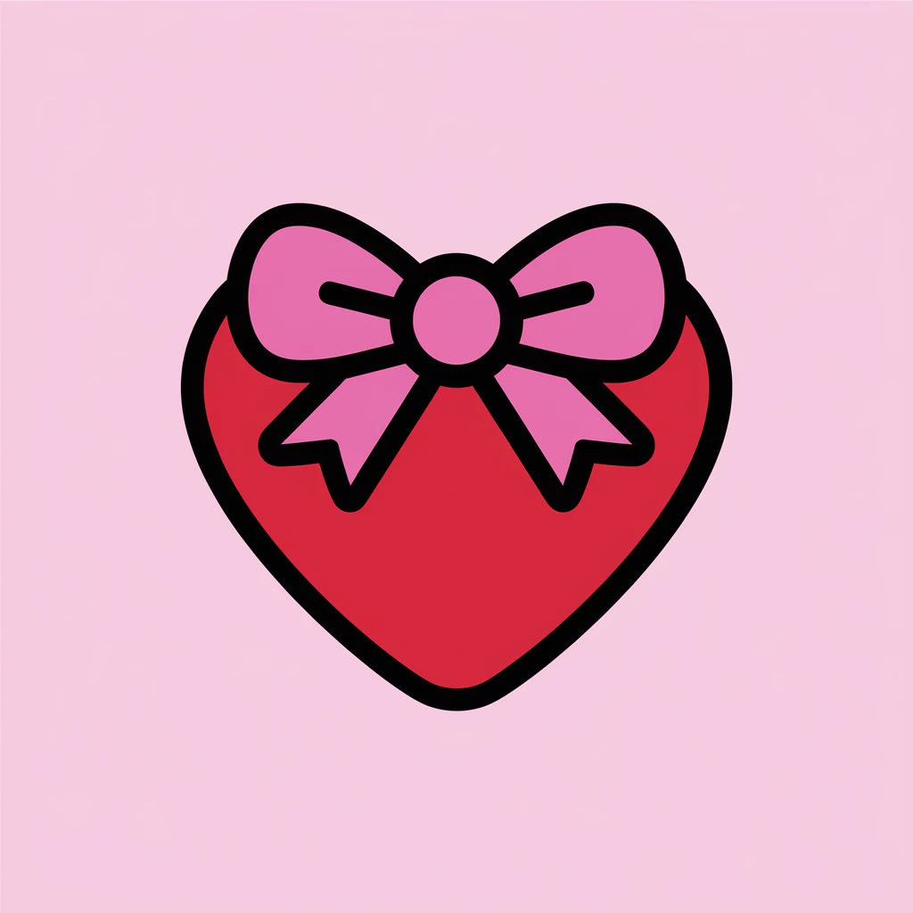 heart emoji with a bow emoji