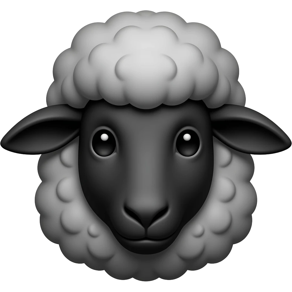 está oveja negra pero de frente sin cuerpo emoji