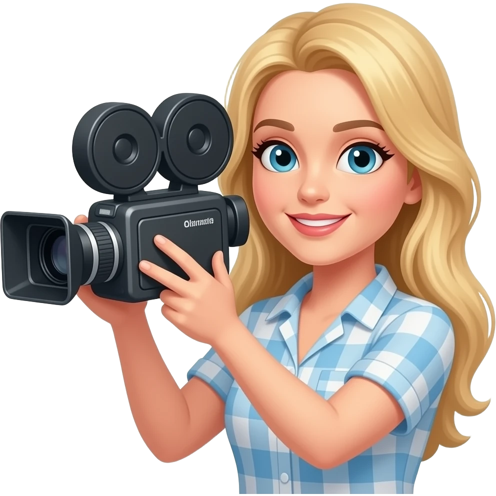 BLOND  woman with movie camera emoji