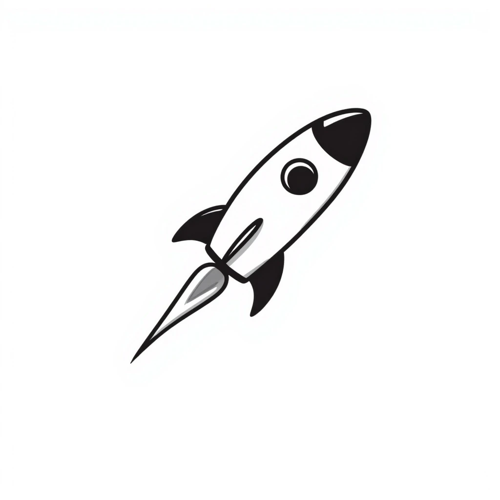 rocket hand drawn doodle style emoji