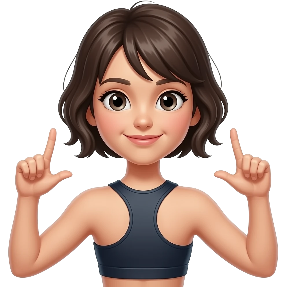 the girl's athletic back and hands emoji
