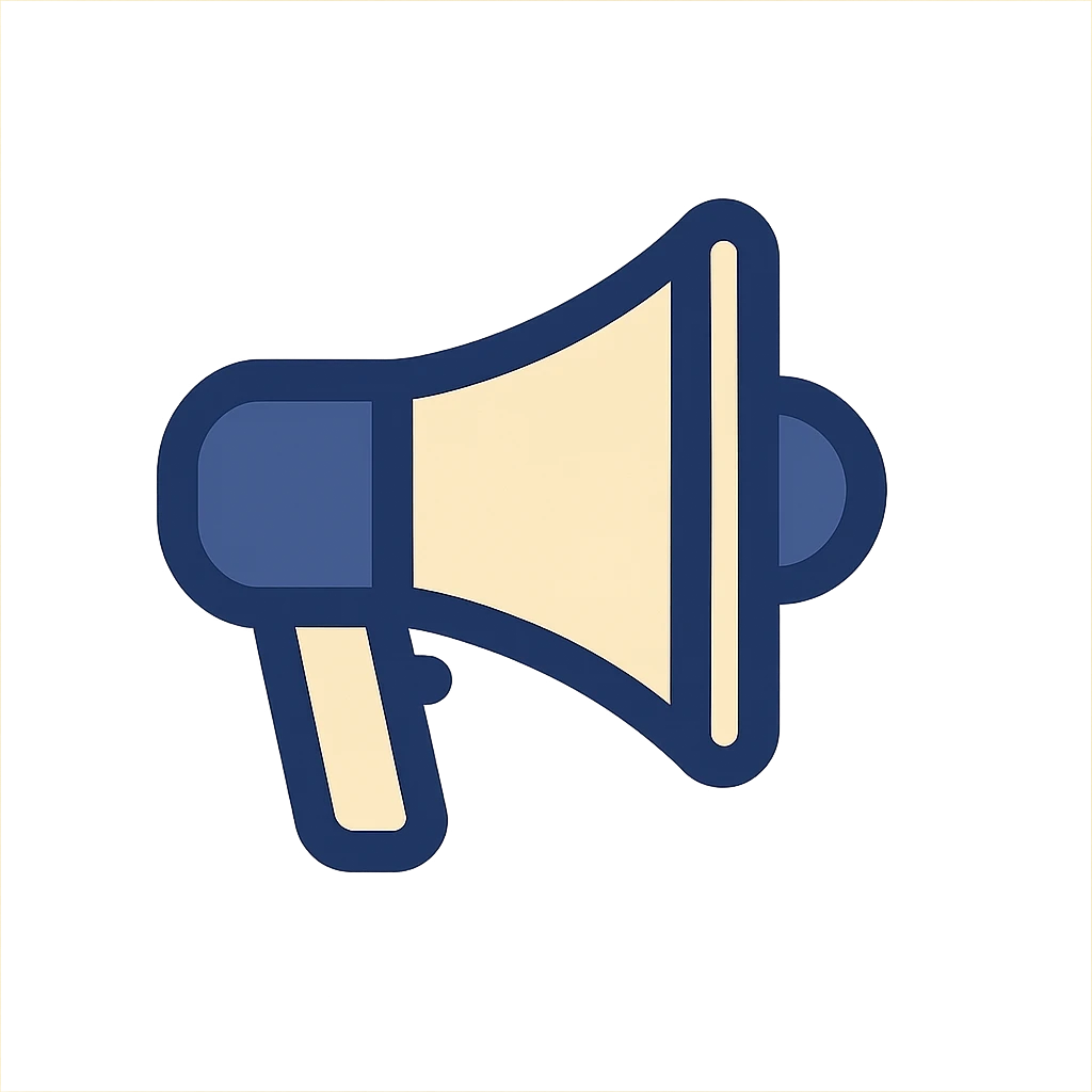 megaphone flat icon, minimal details, clear silhouette emoji