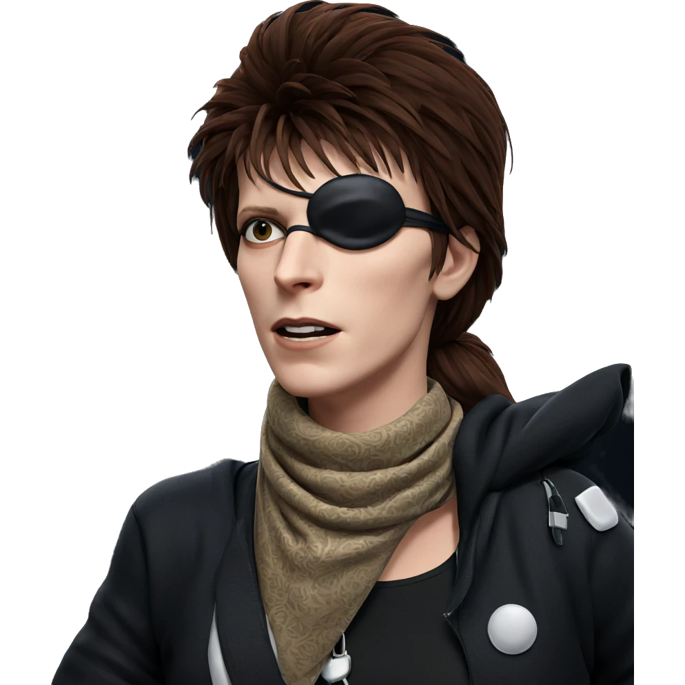 girl with scarf and eyepatch emoji