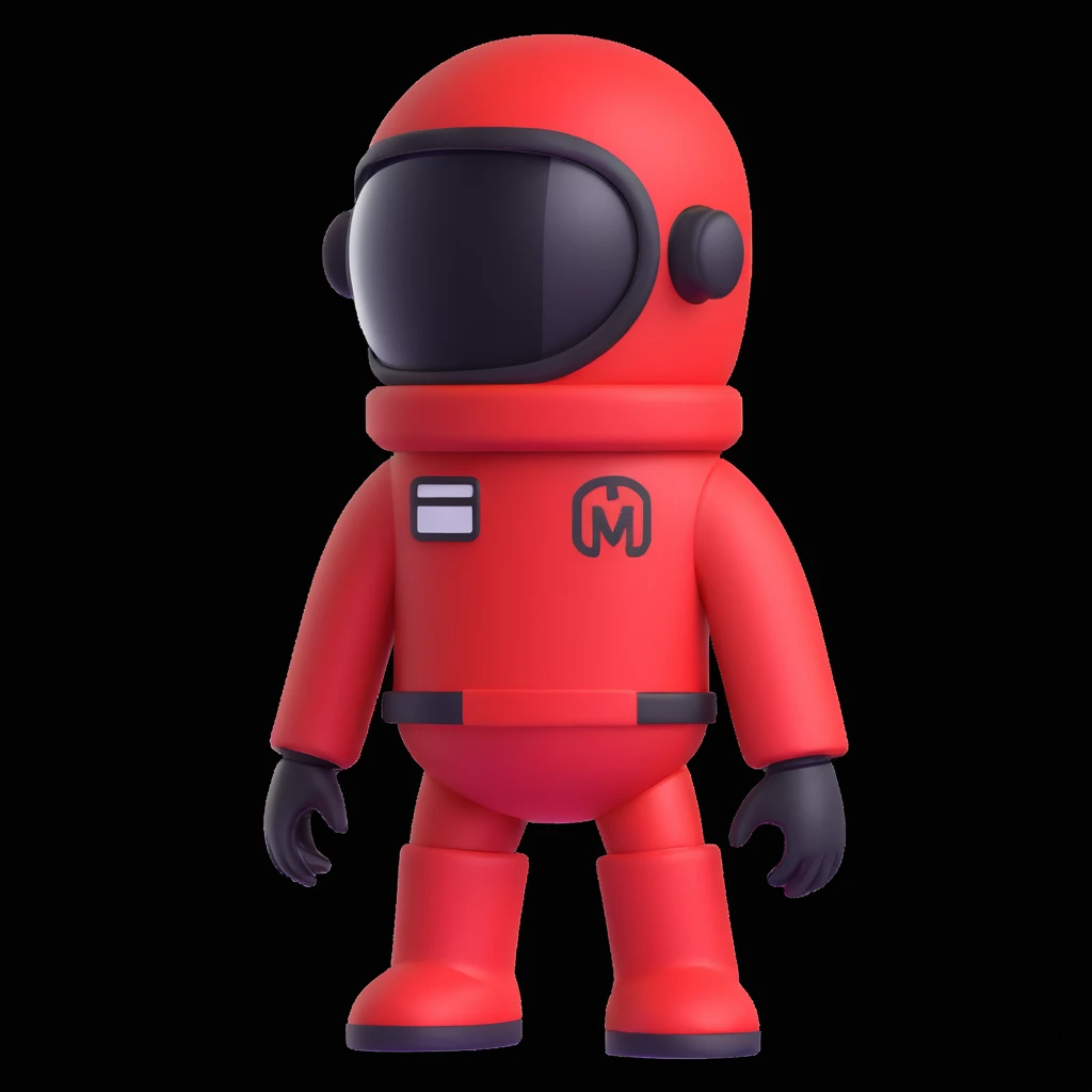 Among Us crewmate, classic red, simple background emoji