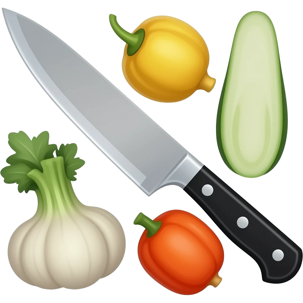 vegetables cut and knife emoji