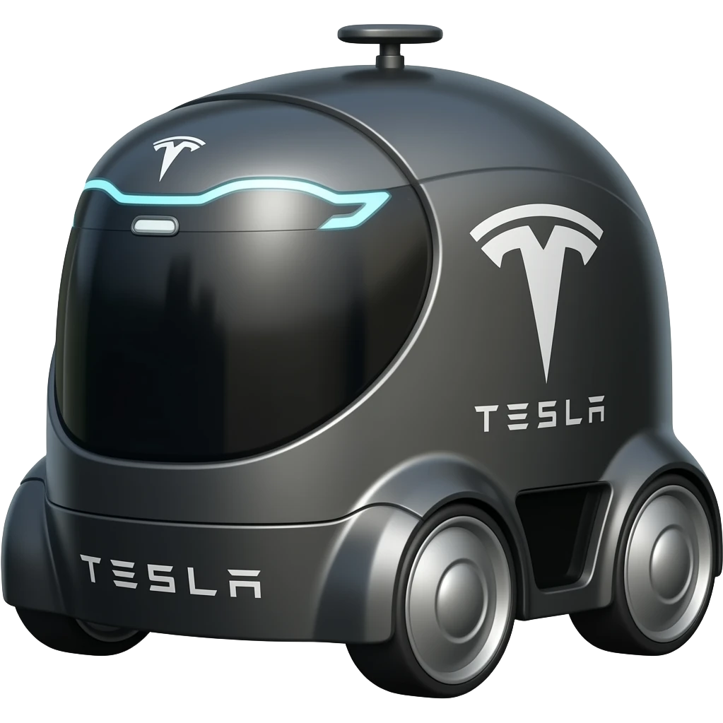 black tesla delivery robot emoji