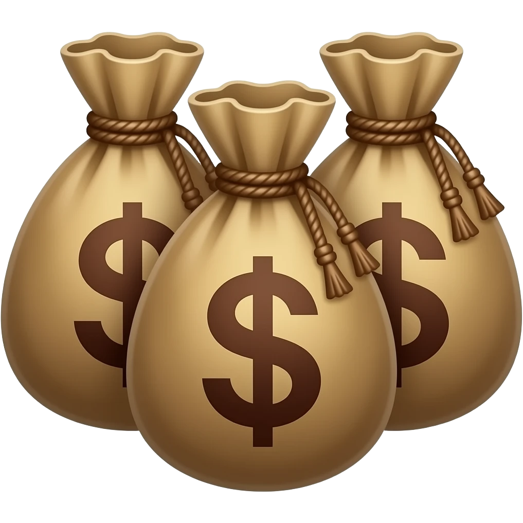 3 Money pouches in a medeival style emoji