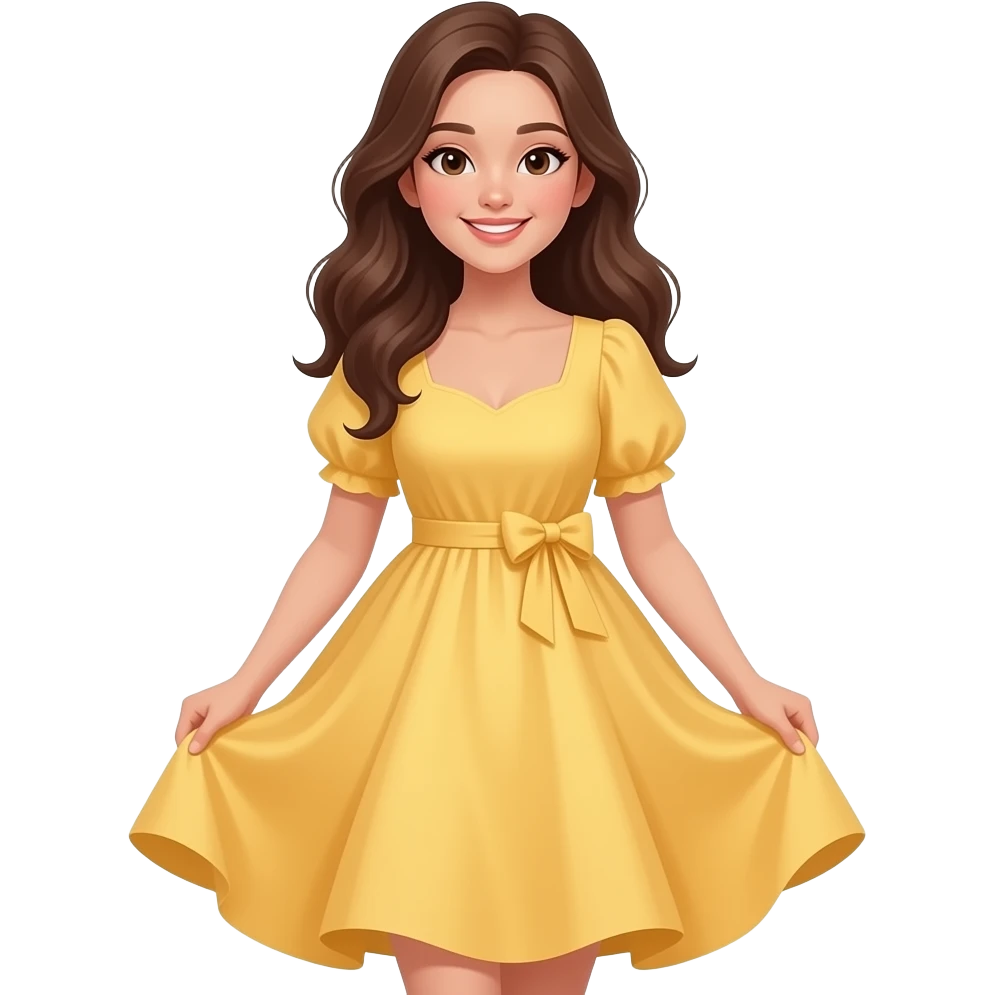 yellow dress on female emoji