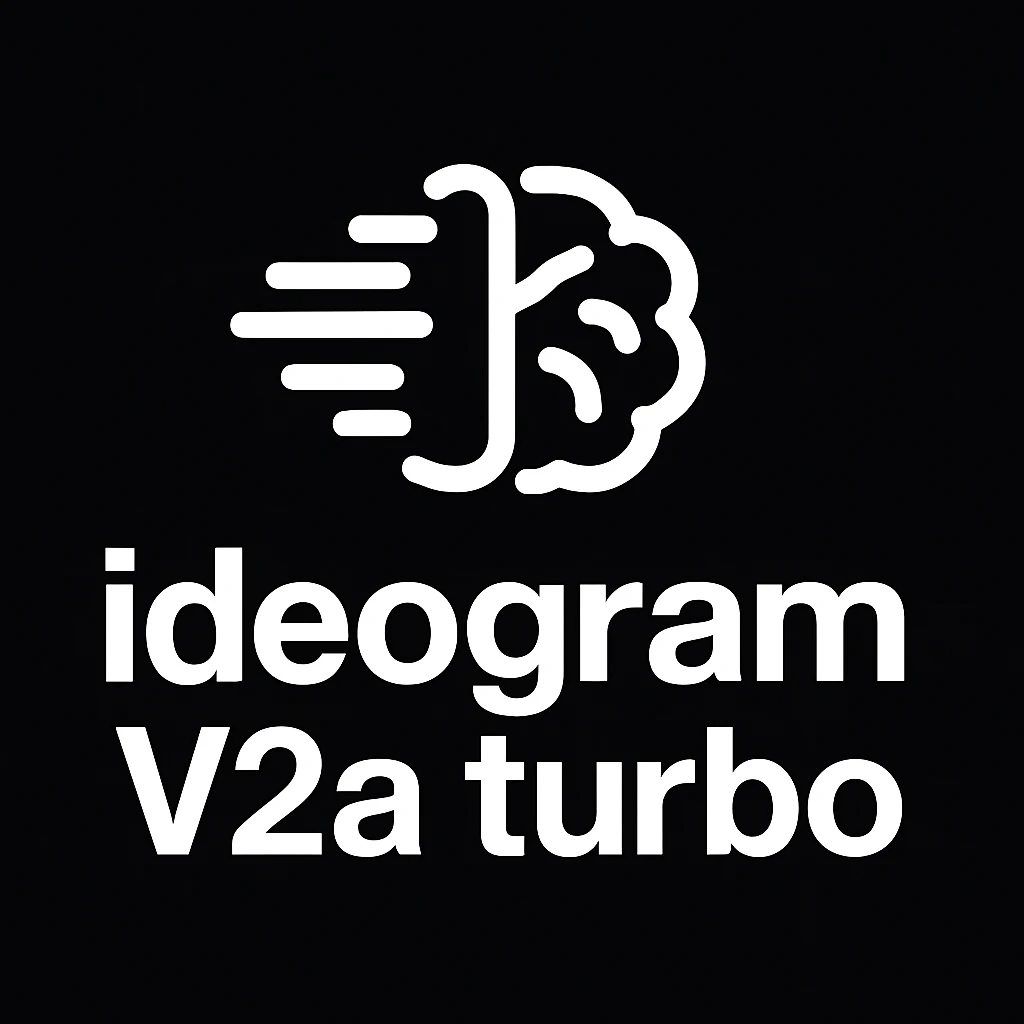 recreate this logo with text of "ideogram V2a turbo", MAKE IT FIT IN SQAURE  emoji