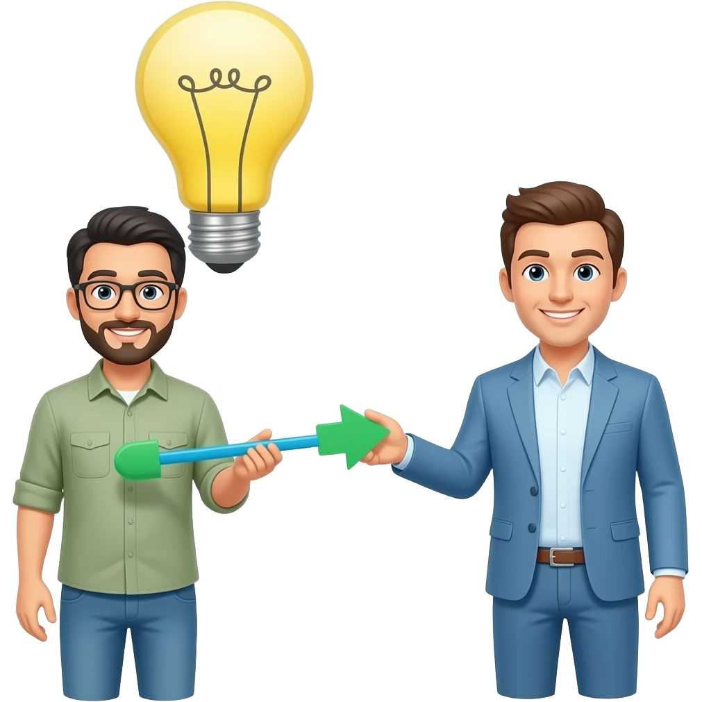 "Подключись к сообществу и расскажи идею", в контексте вайбкодинга, соответвует 💭 emoji