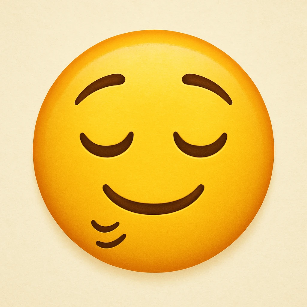 yellow emoji with a relieved sigh expression emoji