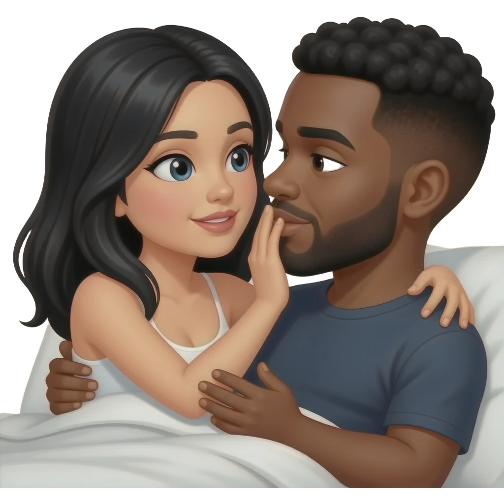 white woman with black hai sex with a little dark man emoji